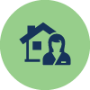 Home health icon in blue