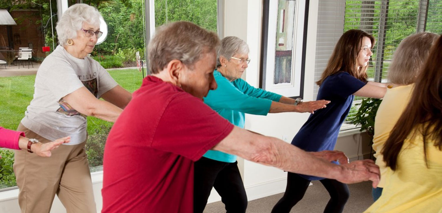 Seniors practicing Tai Chi