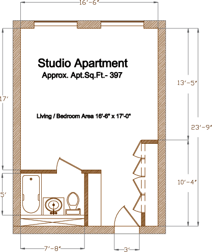 Independent living Studio apartment floor plan